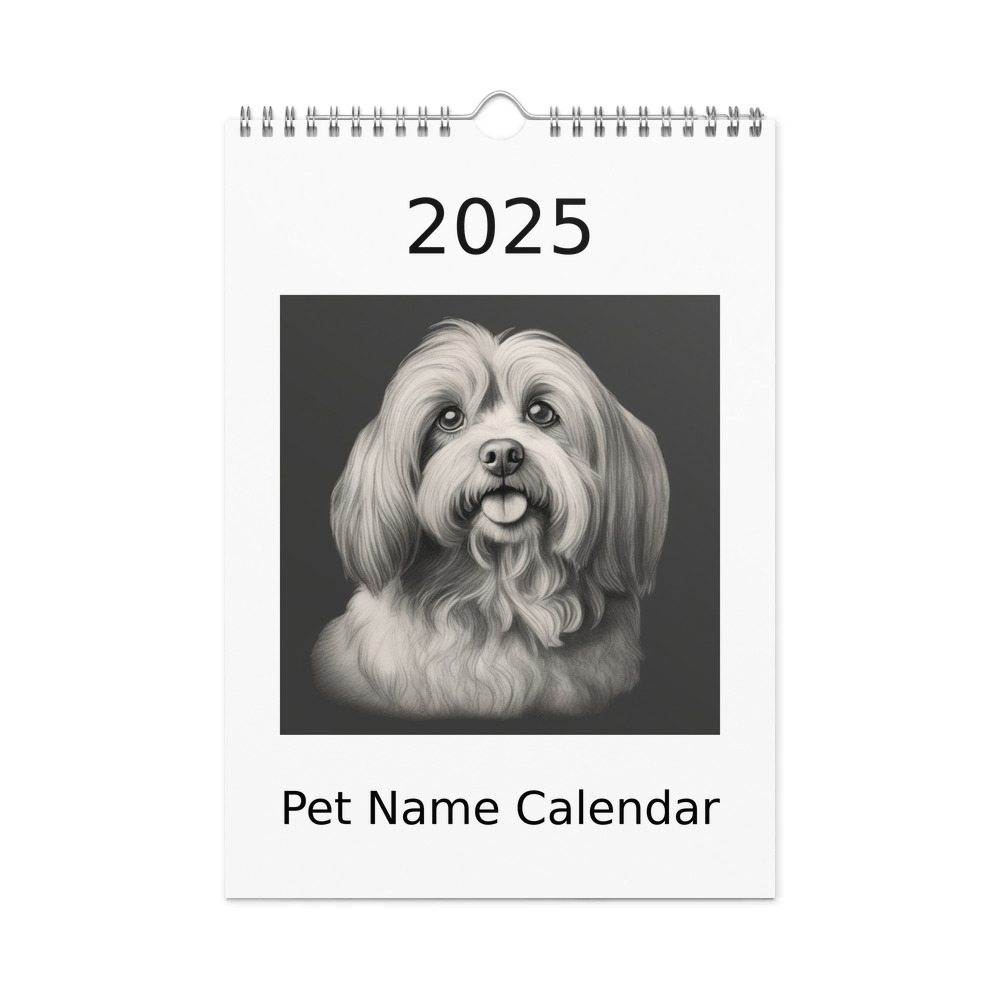 PugMug Custom Tan Havanese Dog Wall Calendar (2026)