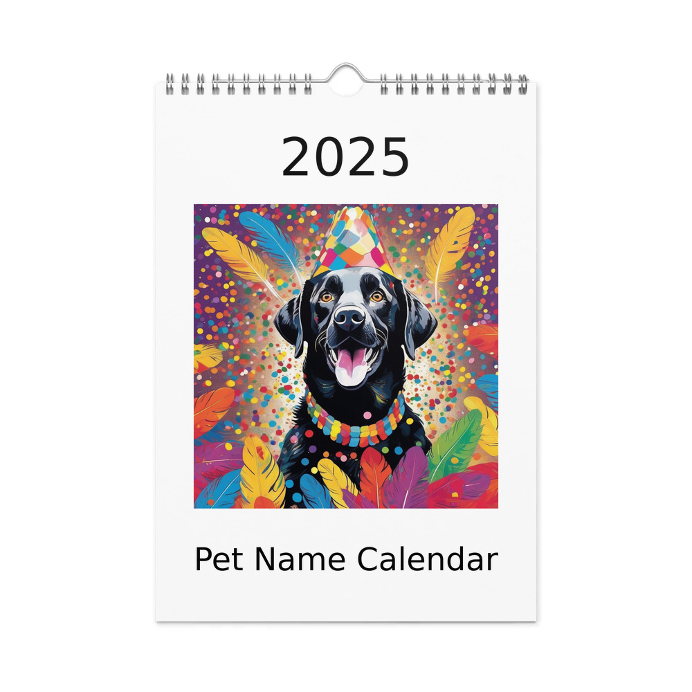 PugMug Custom Black Labrador Retriever Wall Calendar (2026)