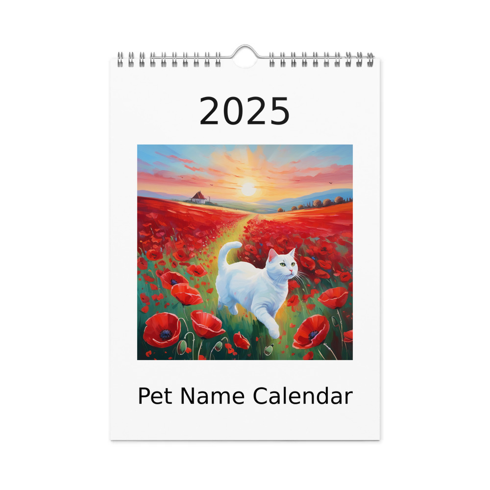 PugMug Custom White Companion Cat Wall Calendar (2026)