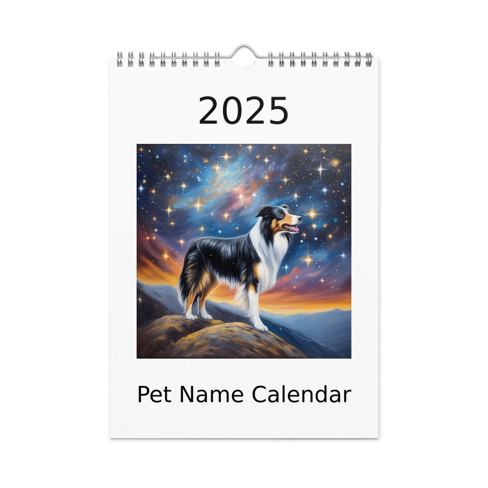 PugMug Custom Collie Wall Calendar (2026)