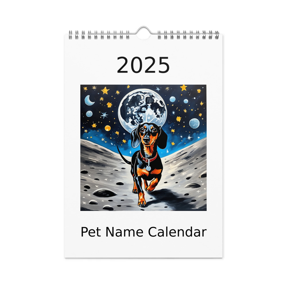 PugMug Custom Black Dachshund Wall Calendar (2026)