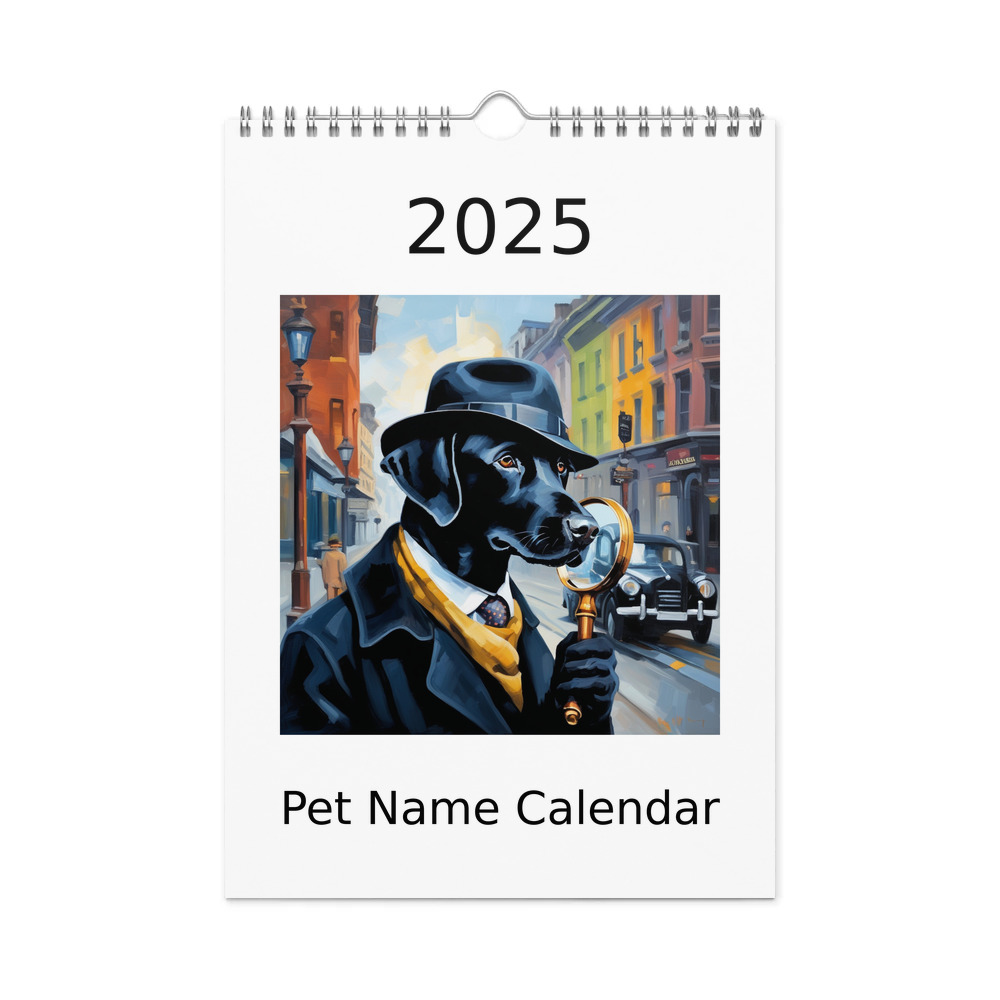 PugMug Custom Black Labrador Retriever Wall Calendar (2026)