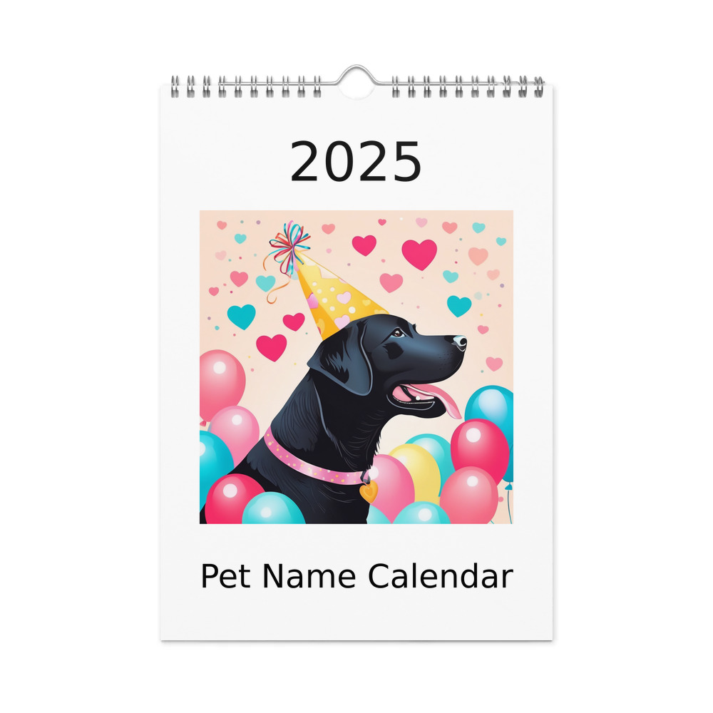 PugMug Custom Black Labrador Retriever Wall Calendar (2026)
