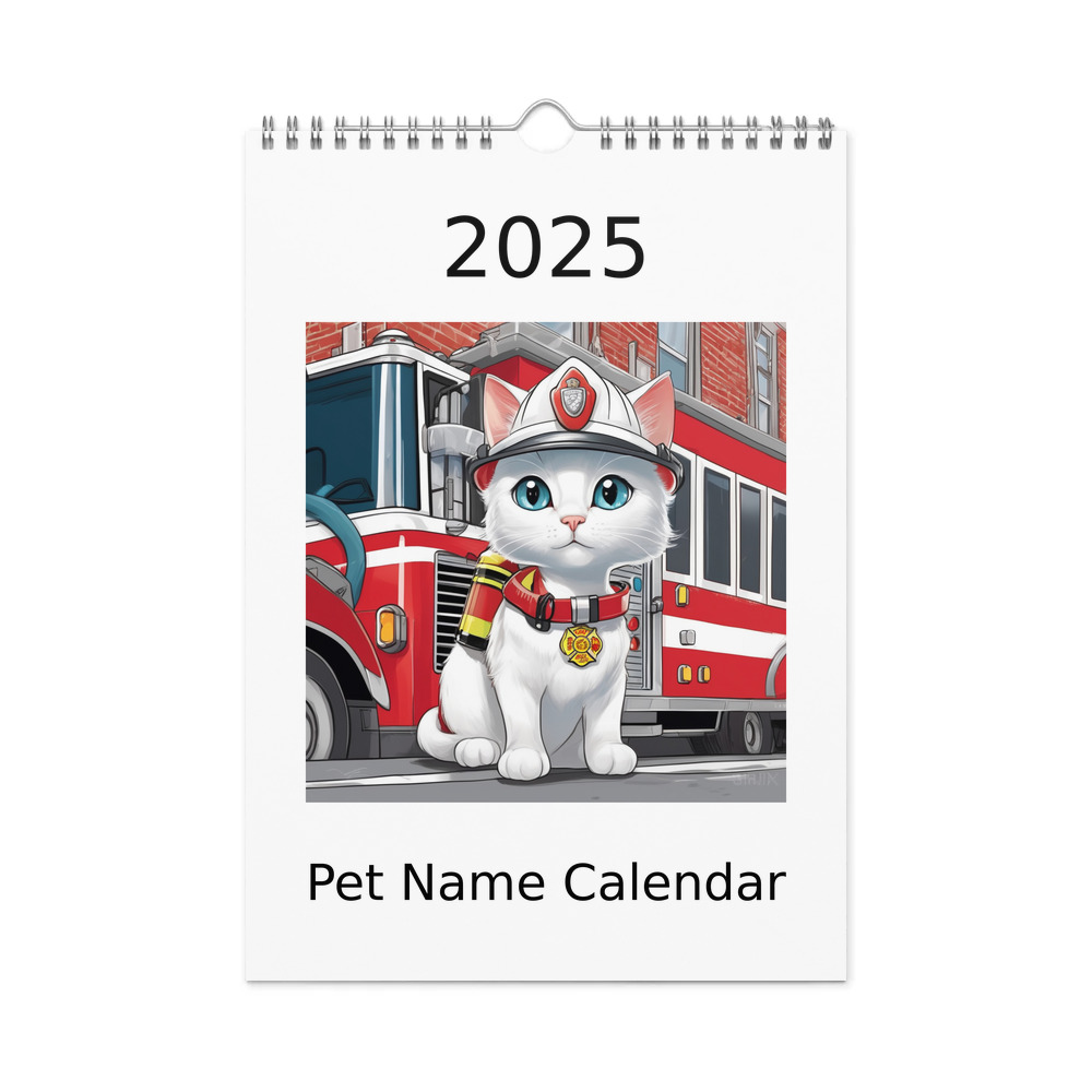 PugMug Custom White Companion Cat Wall Calendar (2026)
