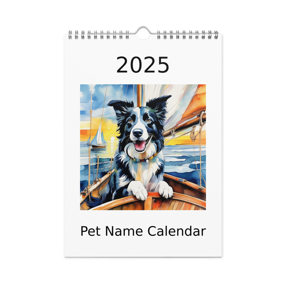 PugMug Custom Border Collie Wall Calendar (2026)