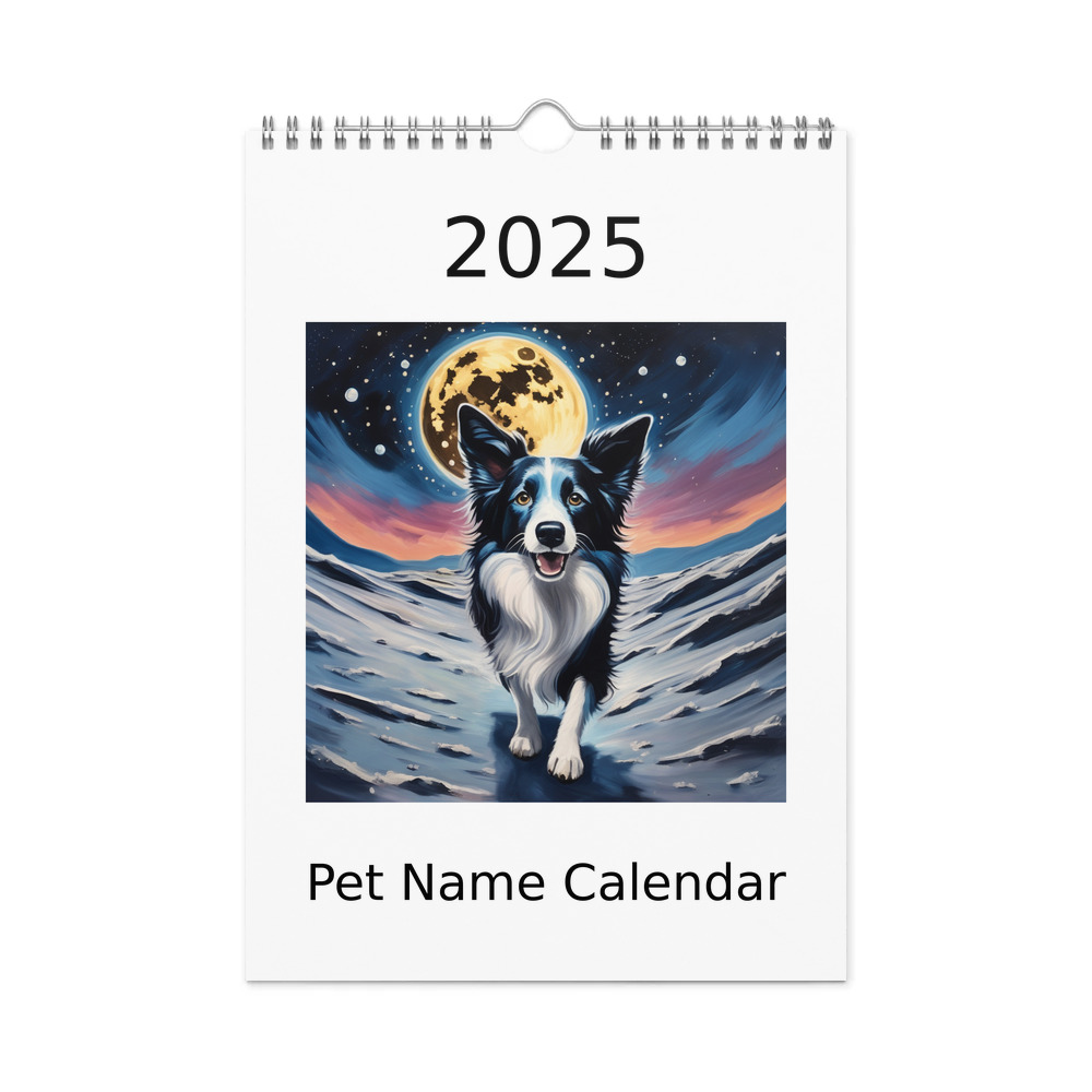 PugMug Custom Border Collie Wall Calendar (2026)
