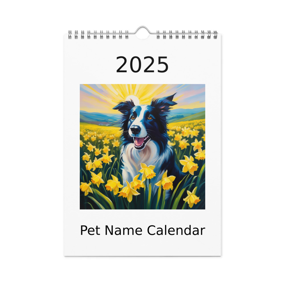 PugMug Custom Border Collie Wall Calendar (2026)
