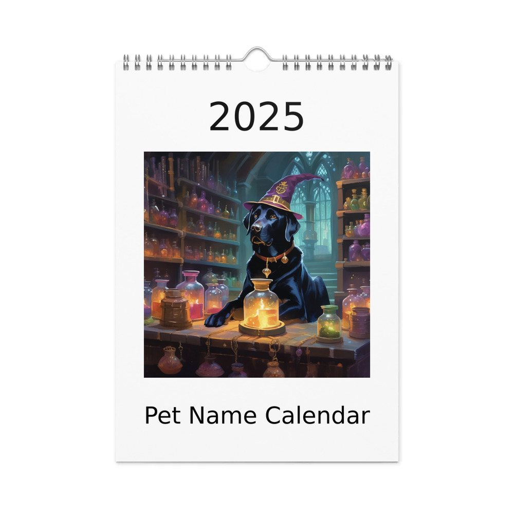 PugMug Custom Black Labrador Retriever Wall Calendar (2026)