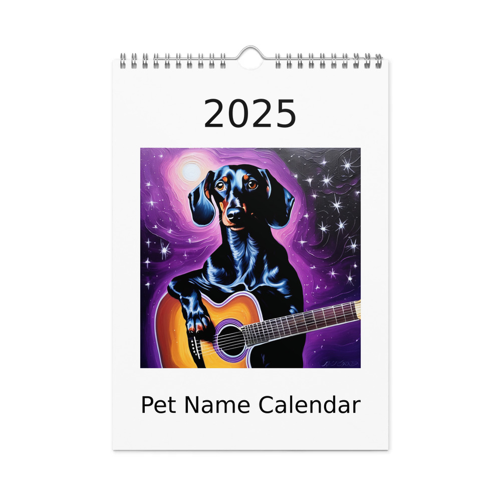 PugMug Custom Black Dachshund Wall Calendar (2026)