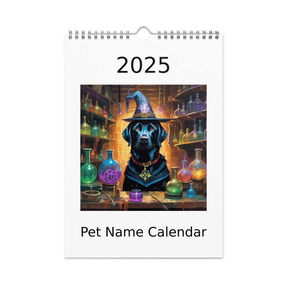 PugMug Custom Black Labrador Retriever Wall Calendar (2026)