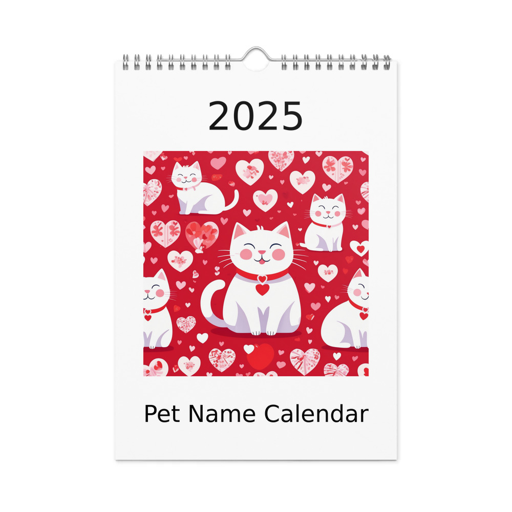 PugMug Custom White Companion Cat Wall Calendar (2026)