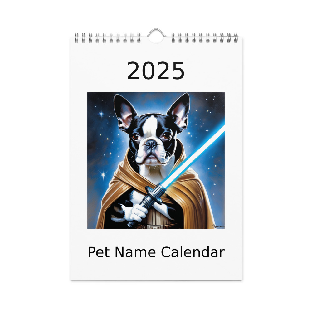 PugMug Custom Boston Terrier Wall Calendar (2026)