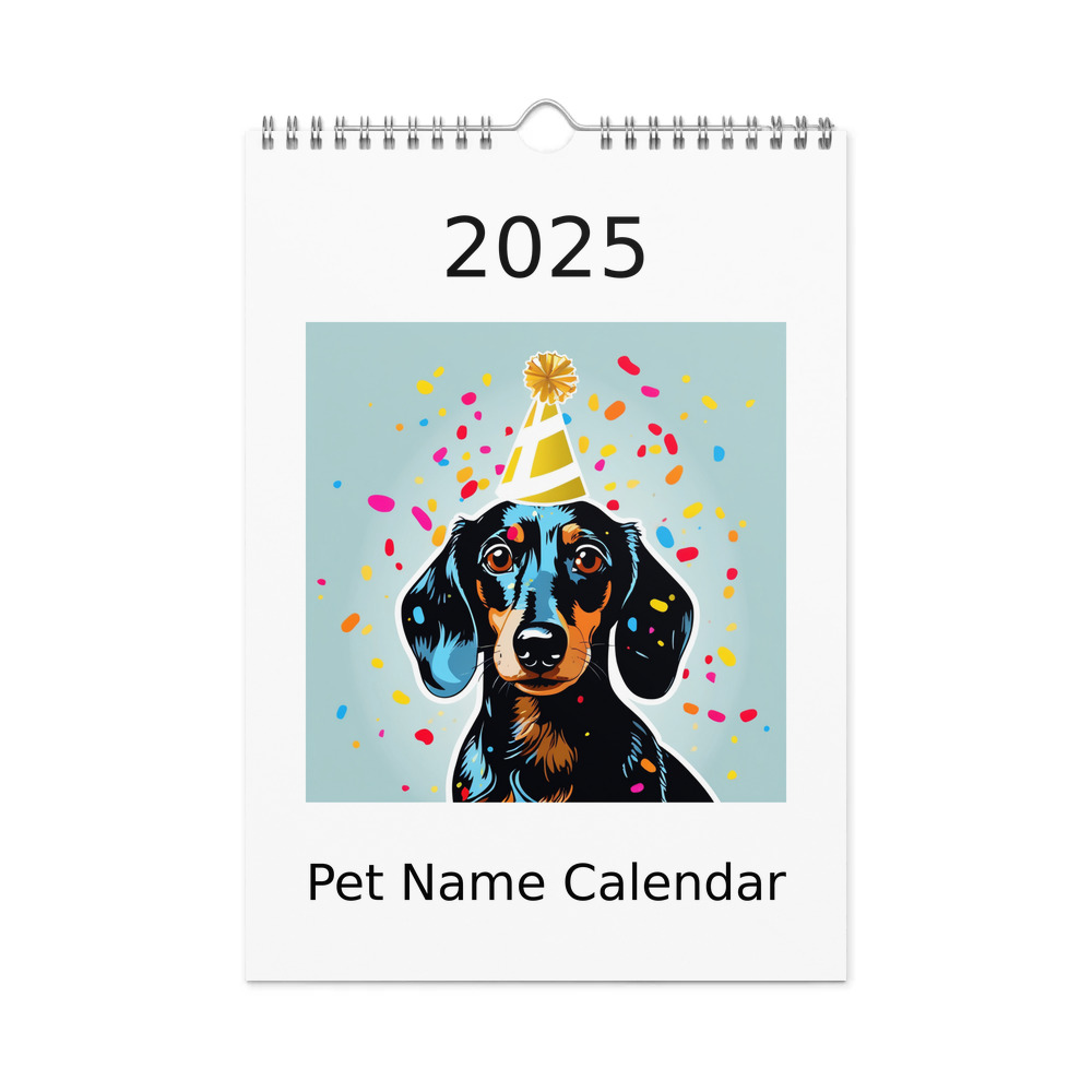 PugMug Custom Black Dachshund Wall Calendar (2026)