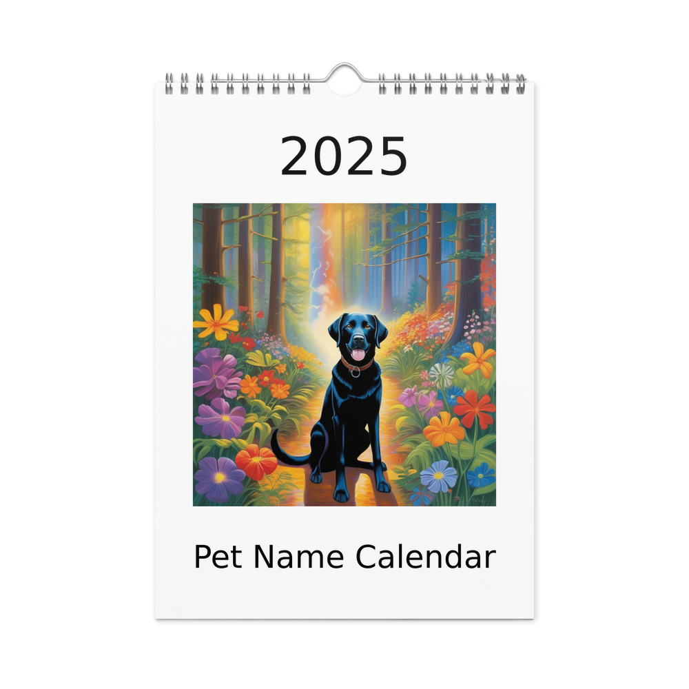 PugMug Custom Black Labrador Retriever Wall Calendar (2026)
