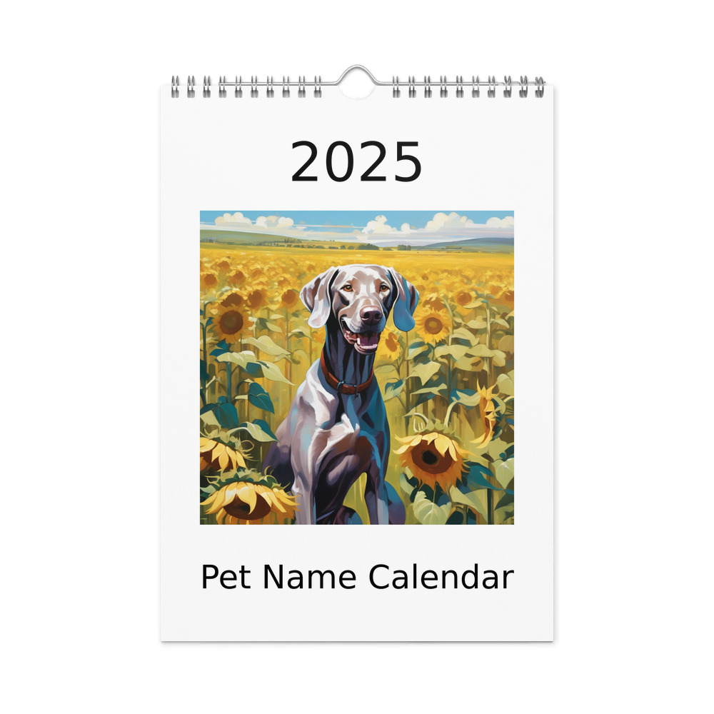PugMug Custom Weimaraner Wall Calendar (2026)