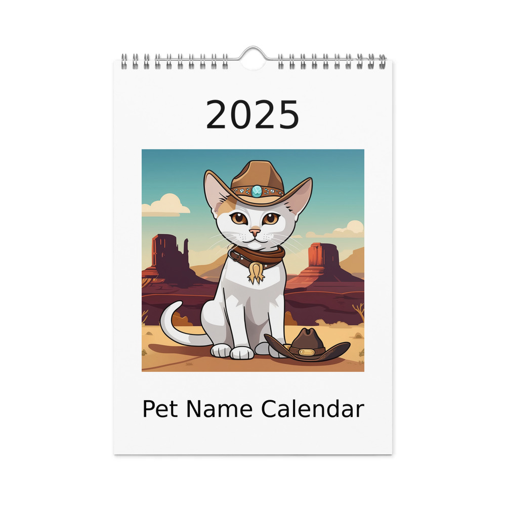 PugMug Custom White Abyssinian Cat Wall Calendar (2026)
