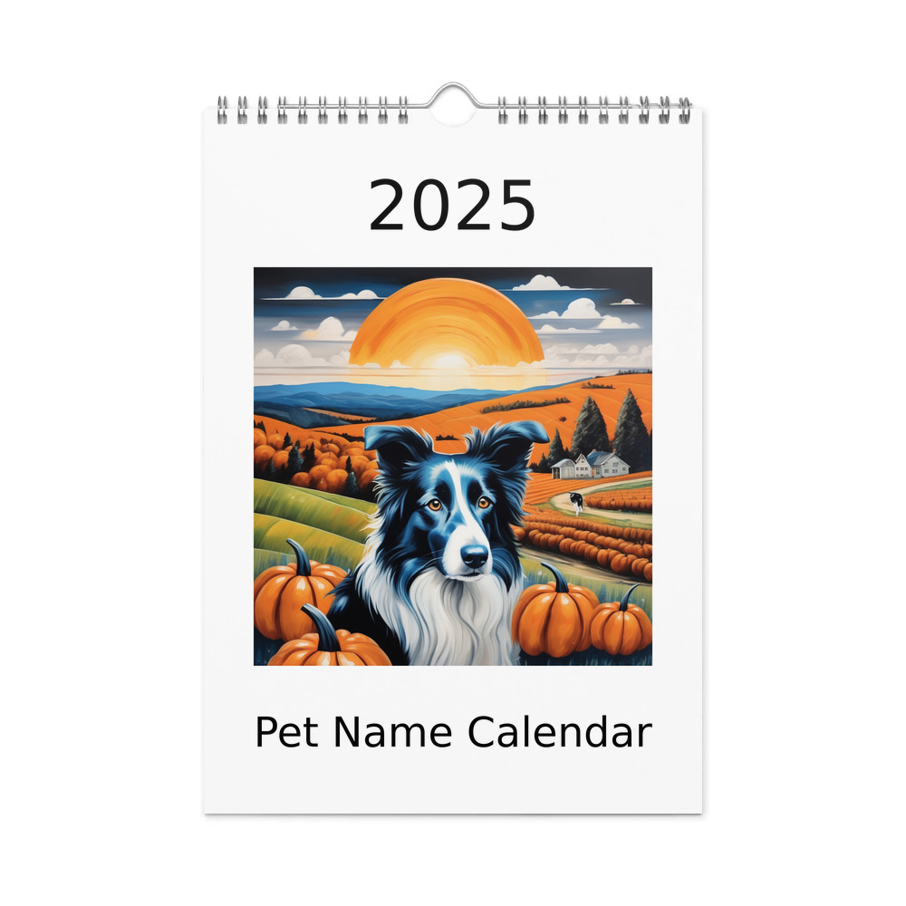 PugMug Custom Border Collie Wall Calendar (2026)