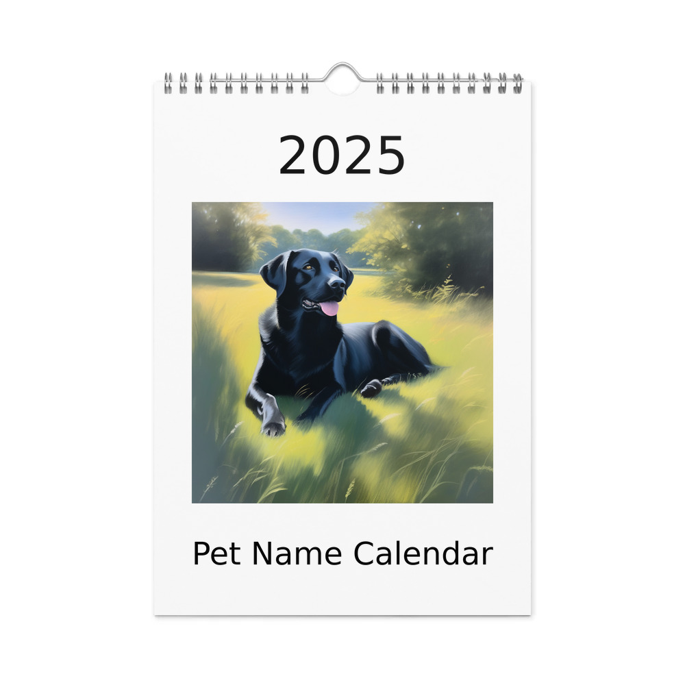 PugMug Custom Black Labrador Retriever Wall Calendar (2026)