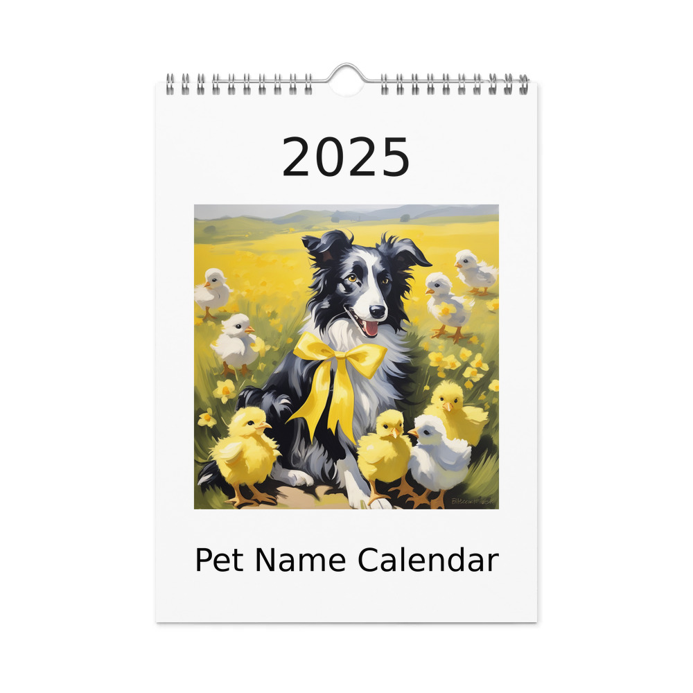 PugMug Custom Border Collie Wall Calendar (2026)