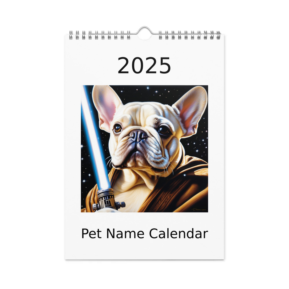 PugMug Custom White French Bulldog Wall Calendar (2026)