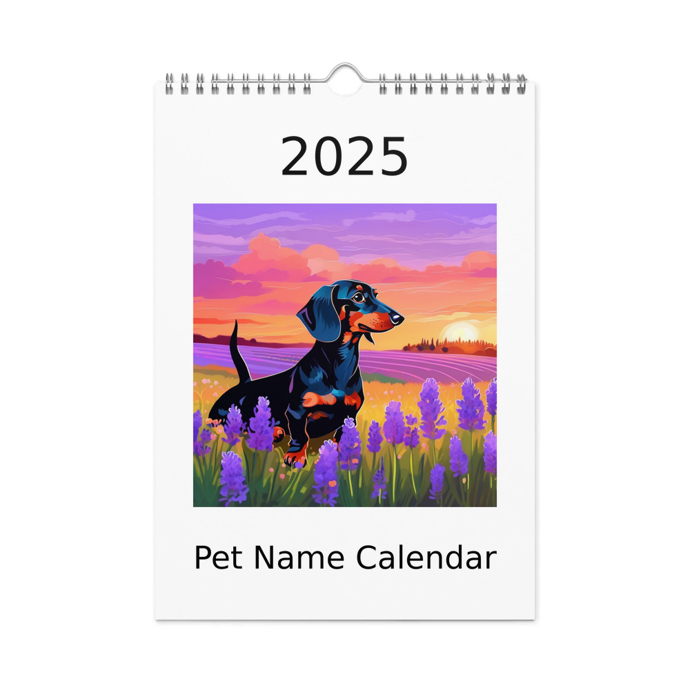 PugMug Custom Black Dachshund Wall Calendar (2026)