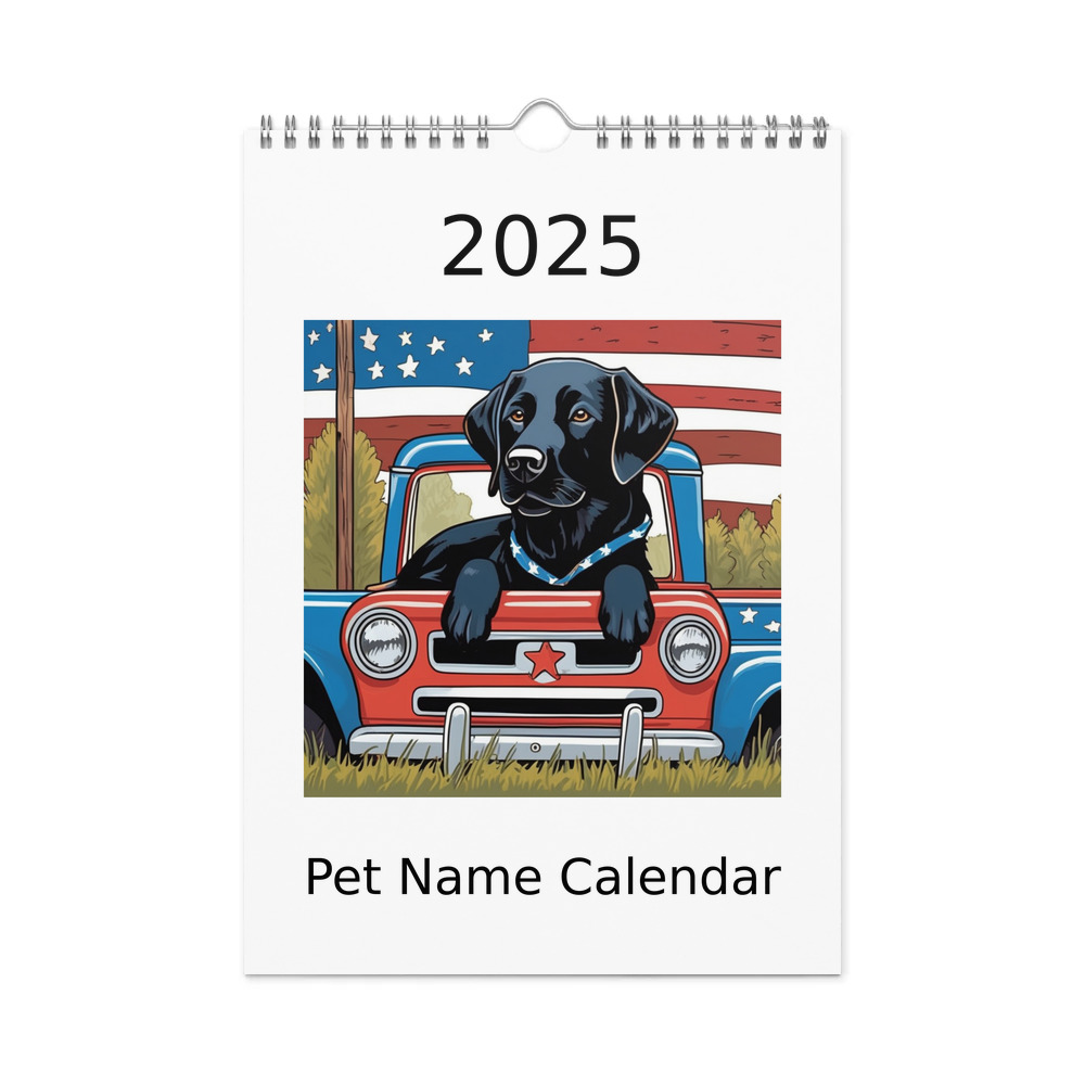 PugMug Custom Black Labrador Retriever Wall Calendar (2026)
