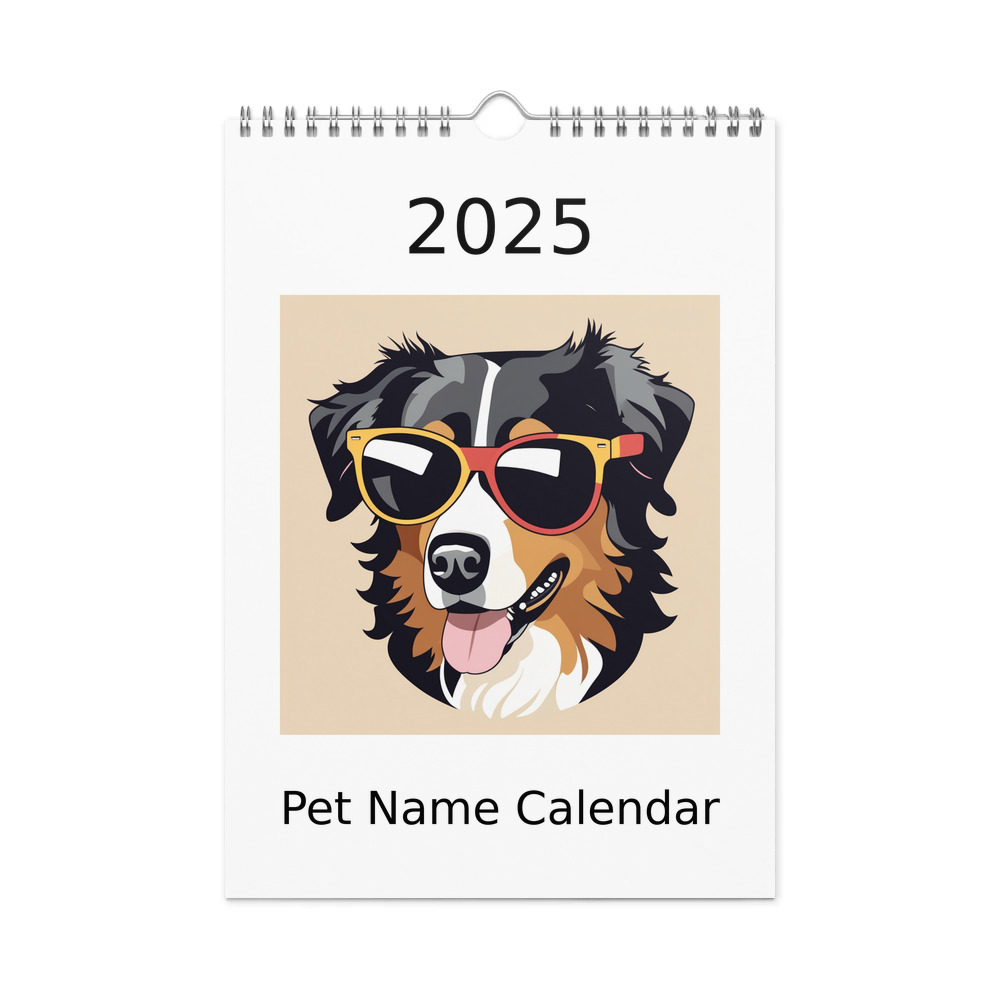 PugMug Custom Miniature American Shepherd Wall Calendar (2026)