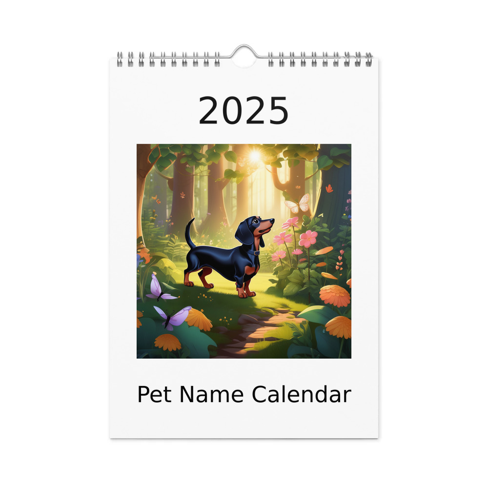 PugMug Custom Black Dachshund Wall Calendar (2026)