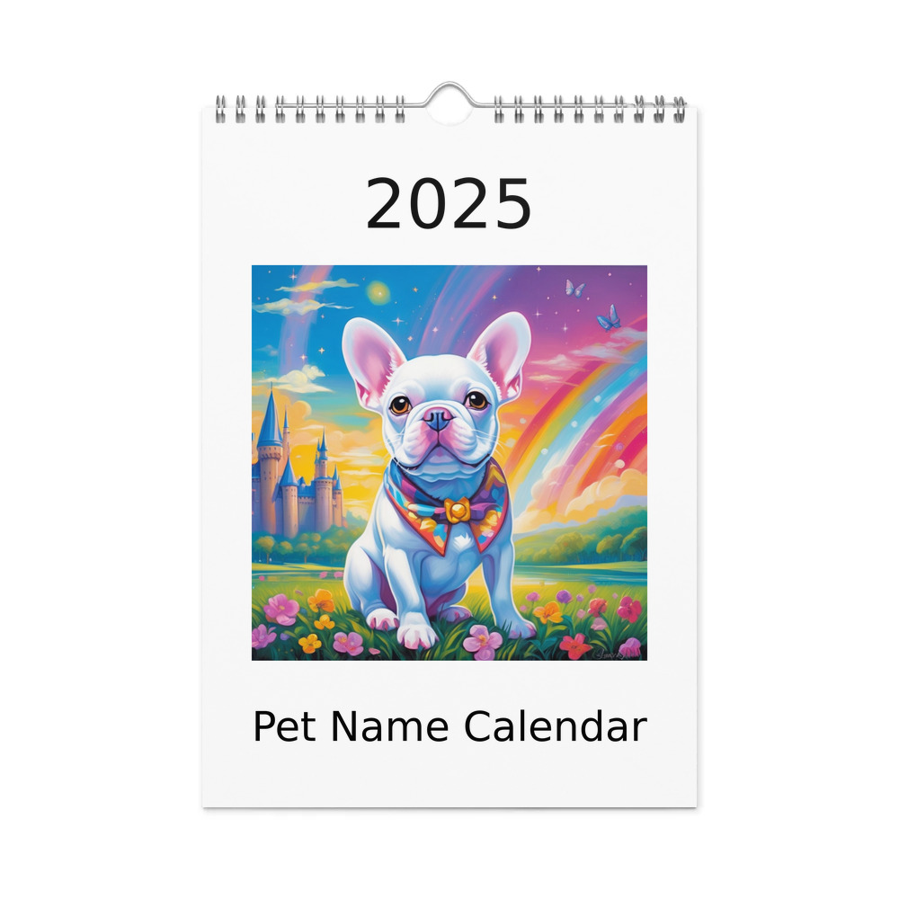 PugMug Custom White French Bulldog Wall Calendar (2026)