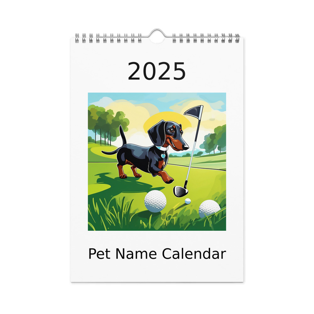 PugMug Custom Black Dachshund Wall Calendar (2026)