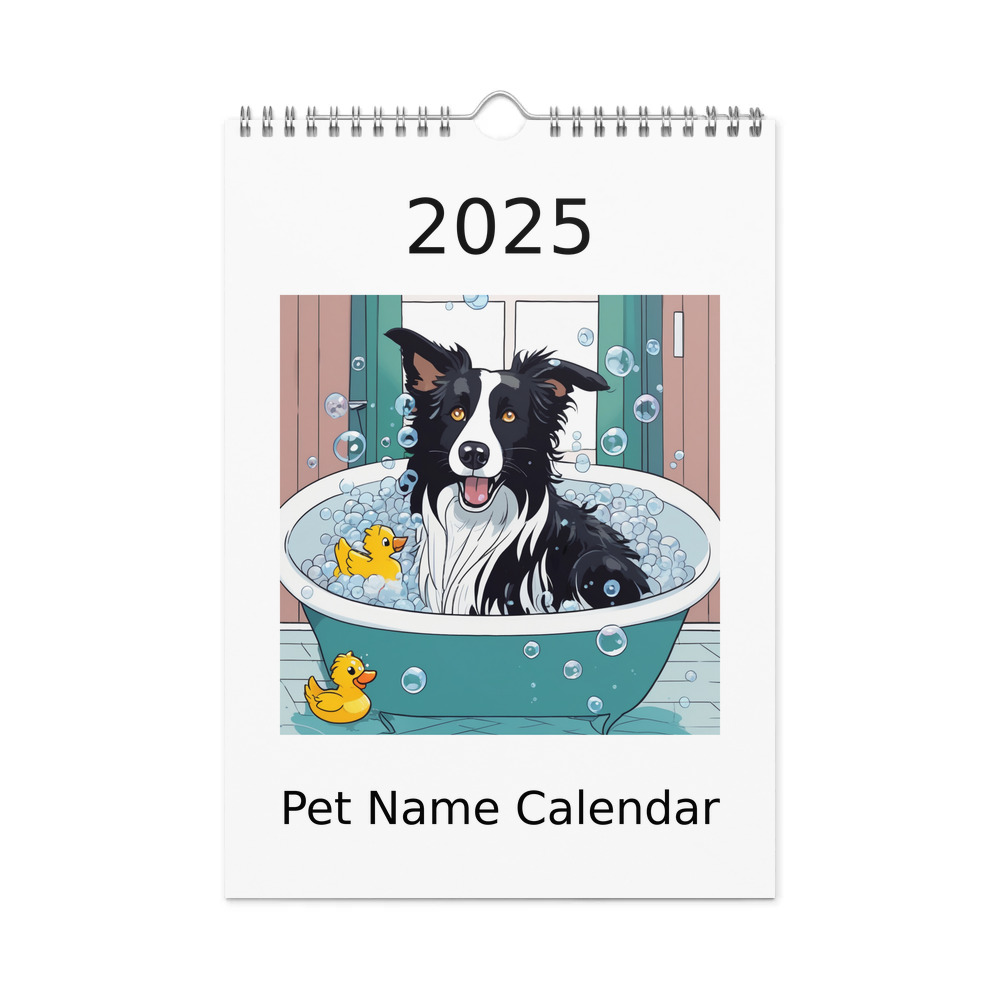 PugMug Custom Border Collie Wall Calendar (2026)