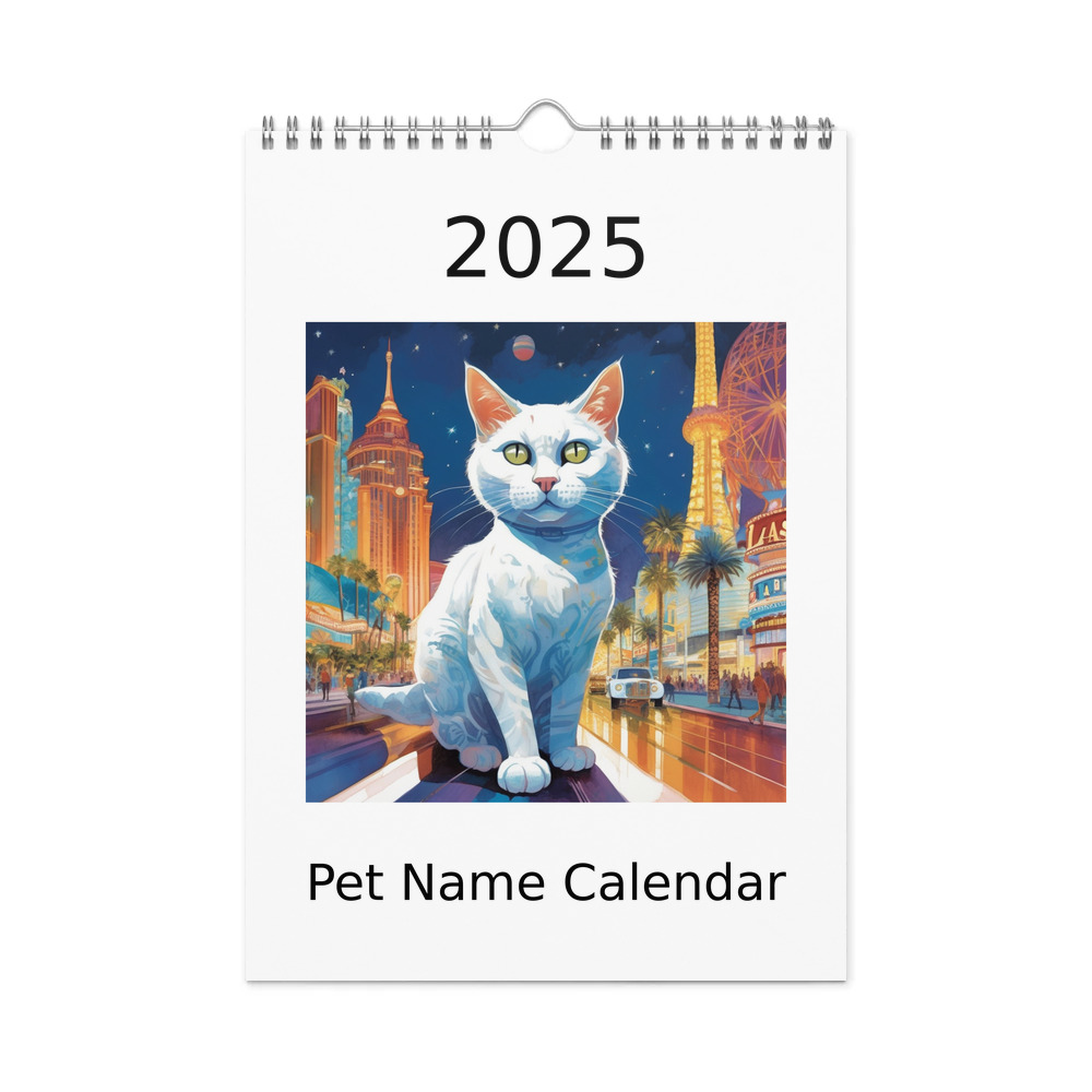 PugMug Custom White Companion Cat Wall Calendar (2026)