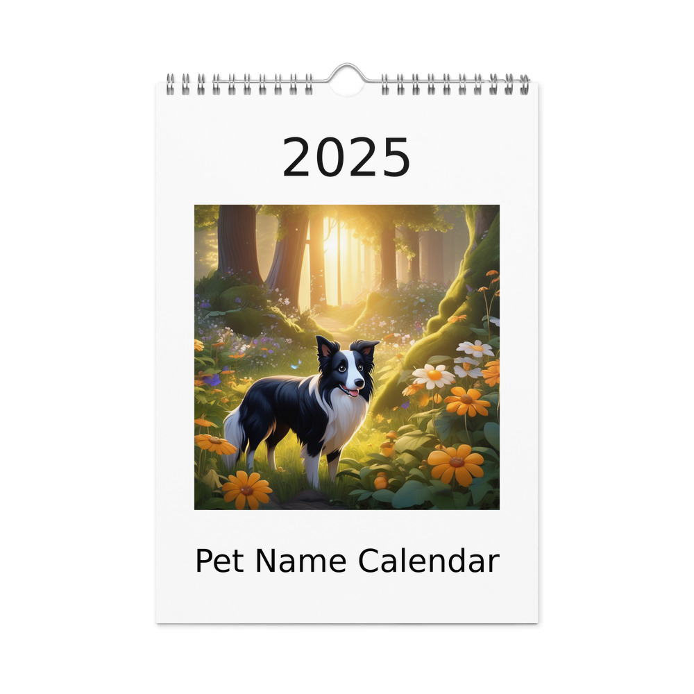 PugMug Custom Border Collie Wall Calendar (2026)