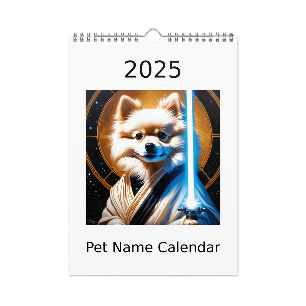 PugMug Custom White Pomeranian Wall Calendar (2026)