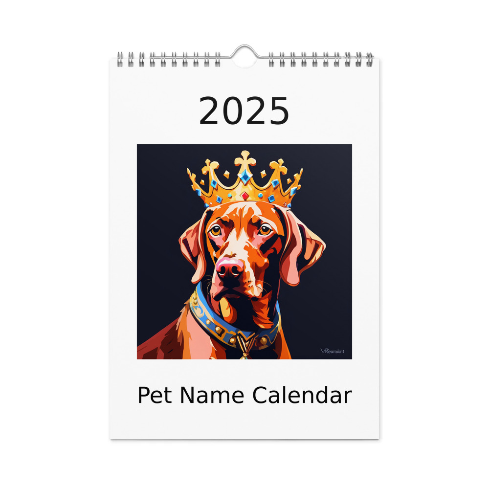 PugMug Custom Vizsla Wall Calendar (2026)