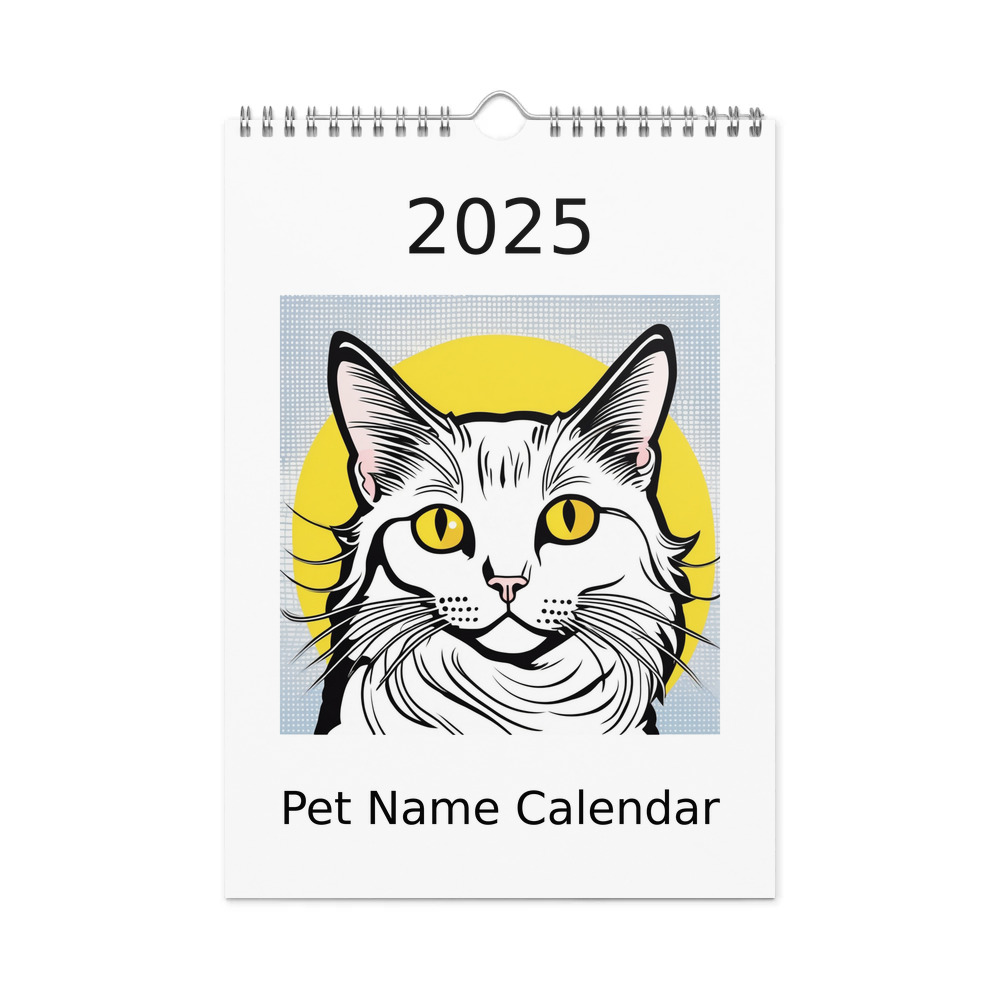 PugMug Custom White Companion Cat Wall Calendar (2026)
