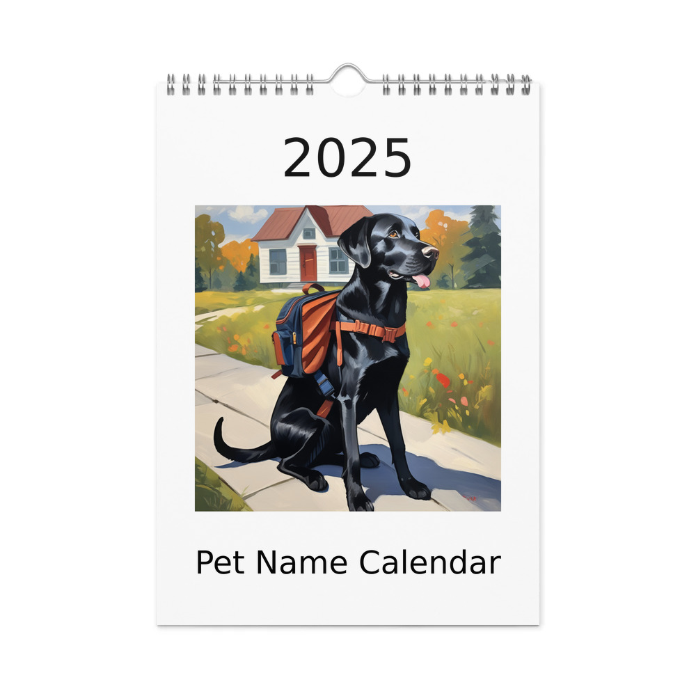 PugMug Custom Black Labrador Retriever Wall Calendar (2026)