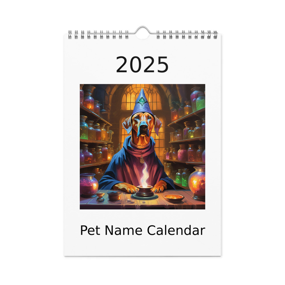 PugMug Custom Rhodesian Ridgeback Wall Calendar (2026)