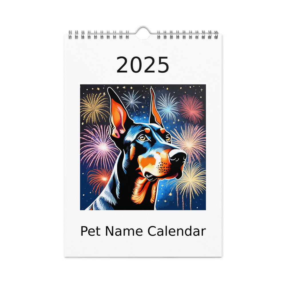 PugMug Custom Doberman Pinscher Wall Calendar (2026)