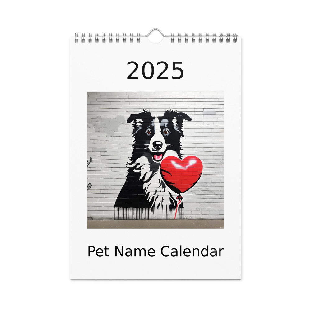 PugMug Custom Border Collie Wall Calendar (2026)