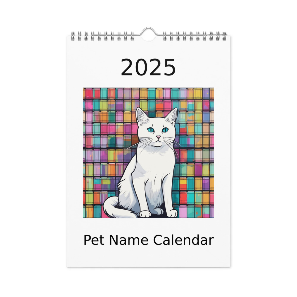 PugMug Custom White Companion Cat Wall Calendar (2026)