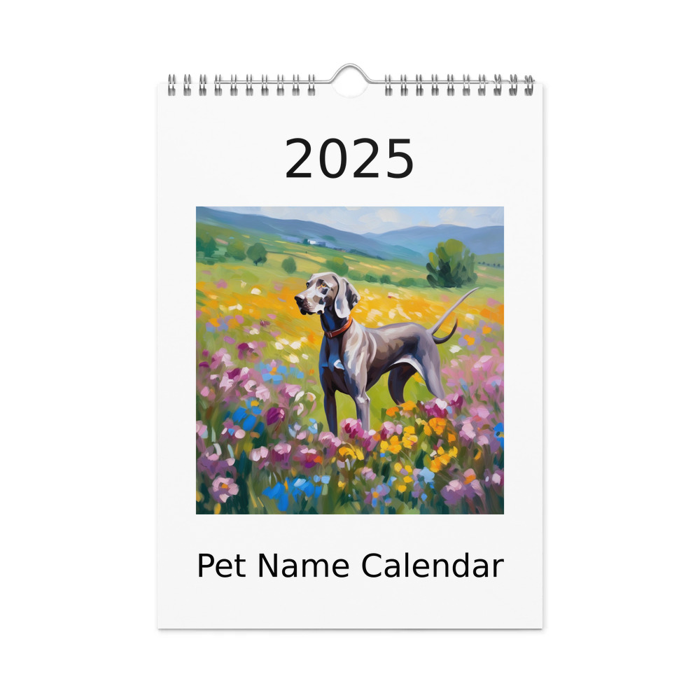 PugMug Custom Weimaraner Wall Calendar (2026)