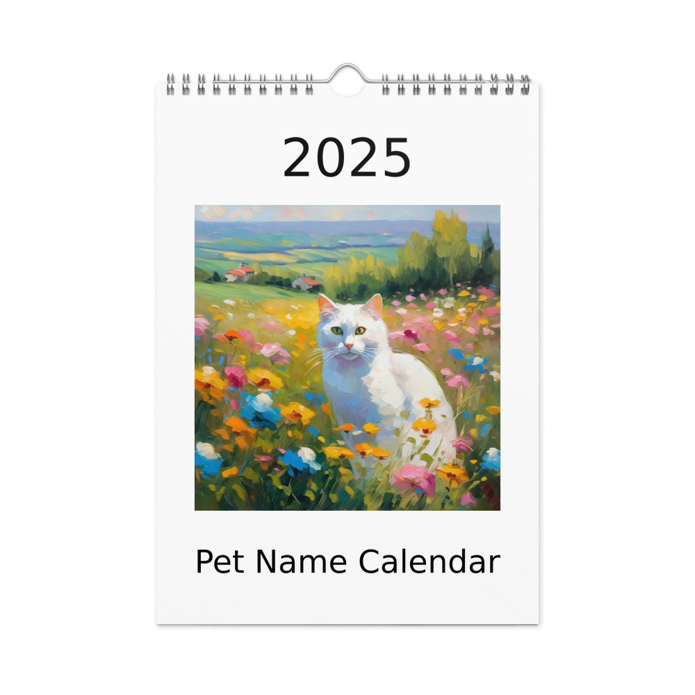 PugMug Custom White Companion Cat Wall Calendar (2026)