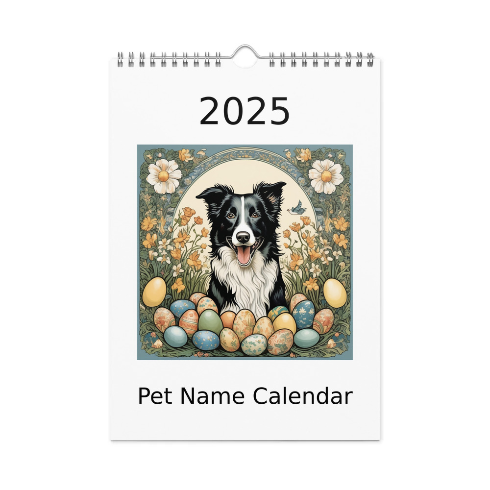 PugMug Custom Border Collie Wall Calendar (2026)