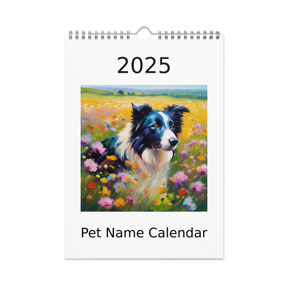 PugMug Custom Border Collie Wall Calendar (2026)