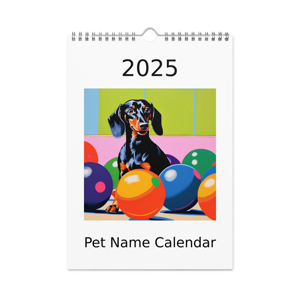 PugMug Custom Black Dachshund Wall Calendar (2026)