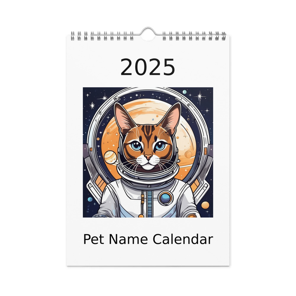 PugMug Custom Tabby Abyssinian Cat Wall Calendar (2026)