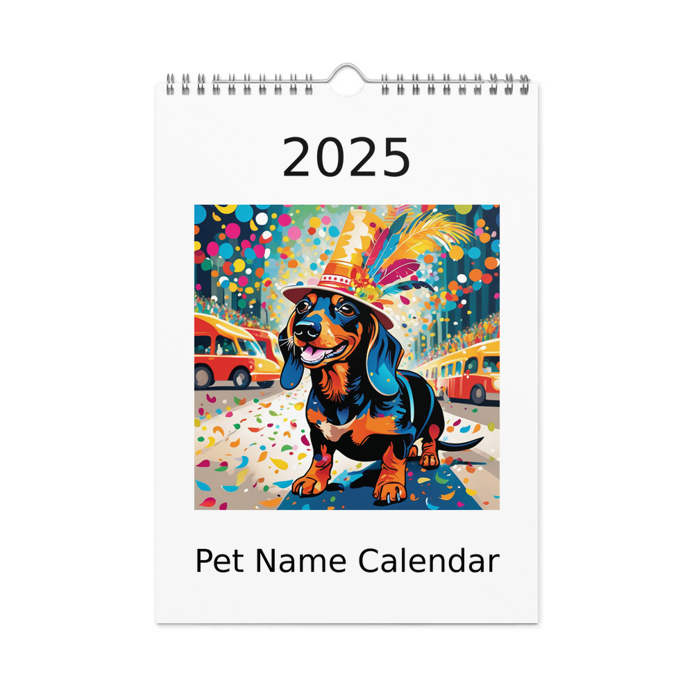 PugMug Custom Tan Dachshund Wall Calendar (2026)