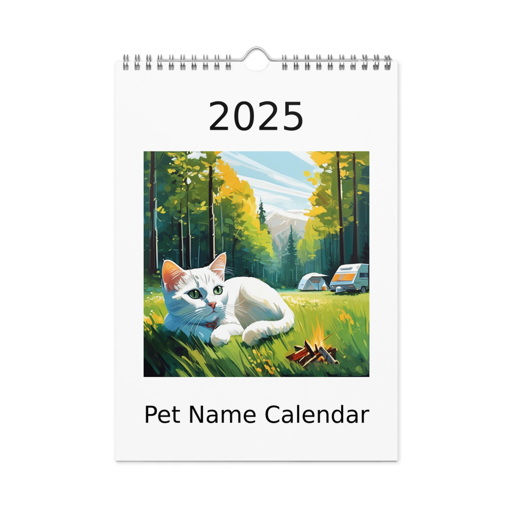 PugMug Custom White Companion Cat Wall Calendar (2026)