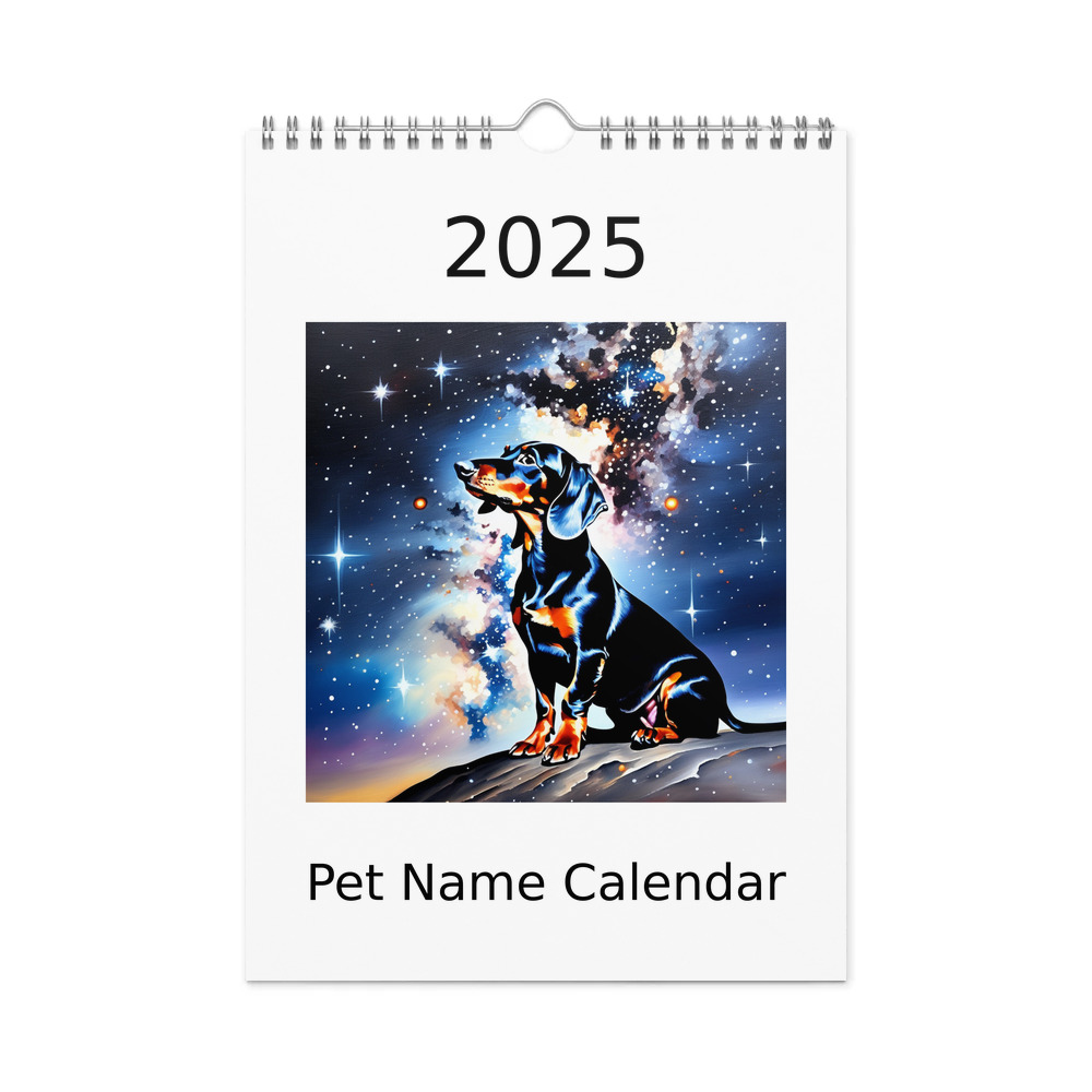 PugMug Custom Black Dachshund Wall Calendar (2026)